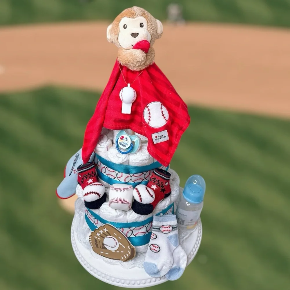 Baseball Diaper Cake, Sport Baby Shower Gift